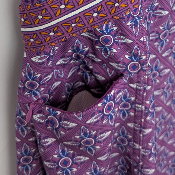 Athleta Pack Everywhere Halter Dress Athleisure Mixed Print Purple size 12 Tall - Picture 5 of 16